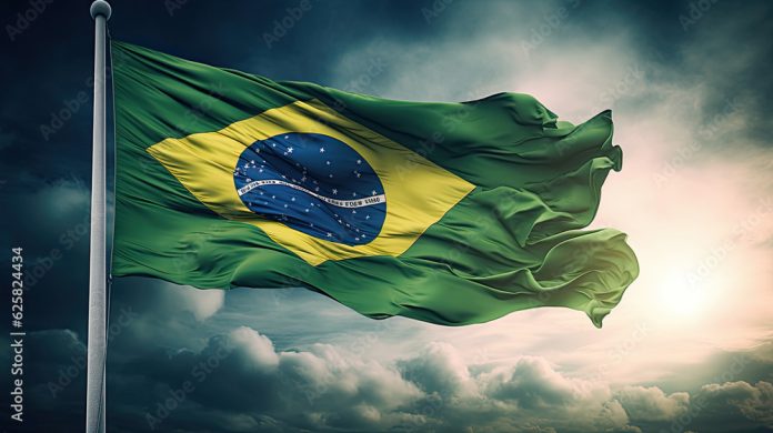 brazil flag in the sky